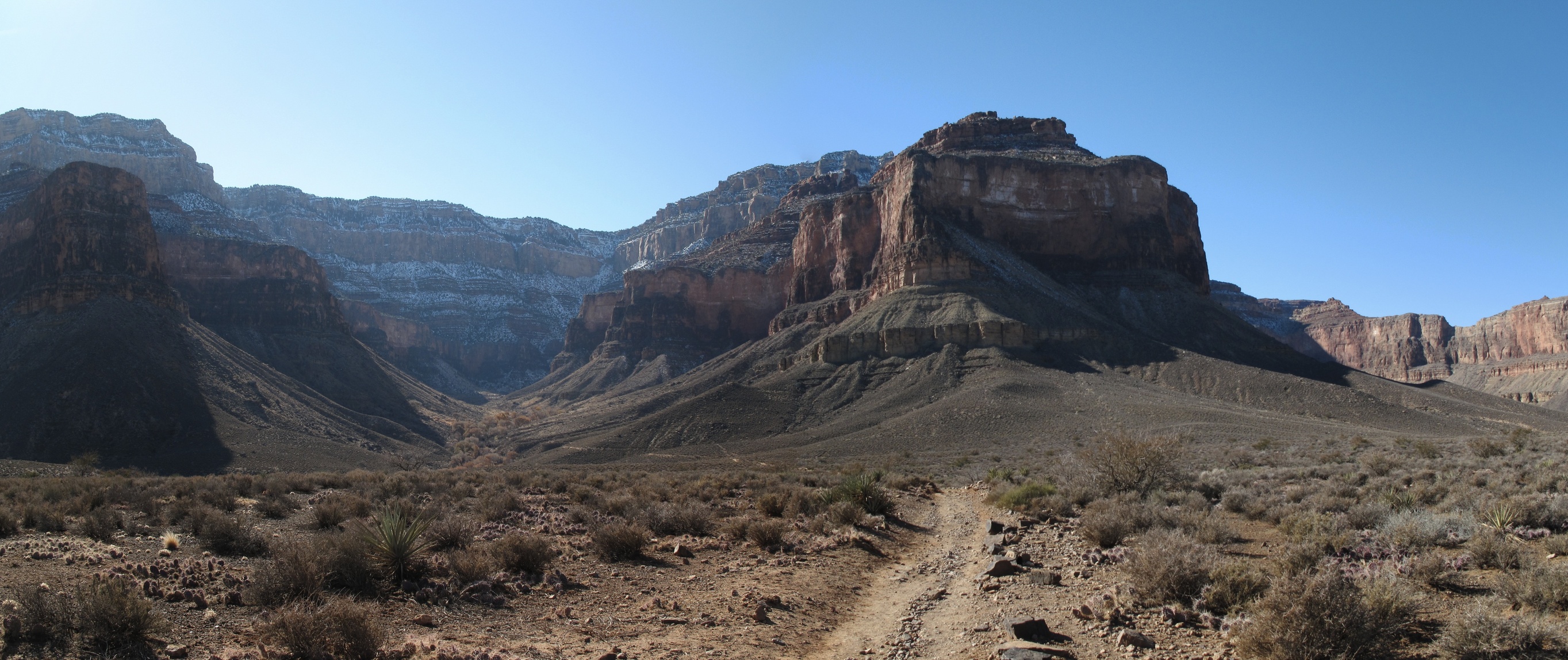 Looking up to the Bright Angel trailhead, Grand Canyon